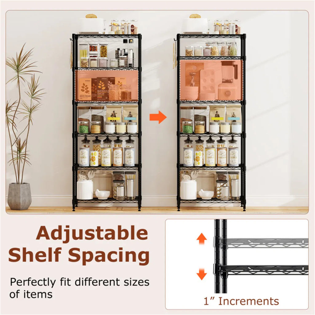 6 Tier Heavy Duty Metal Wire Shelving Unit 900 lbs Capacity Tall Storage Rack - Image 6