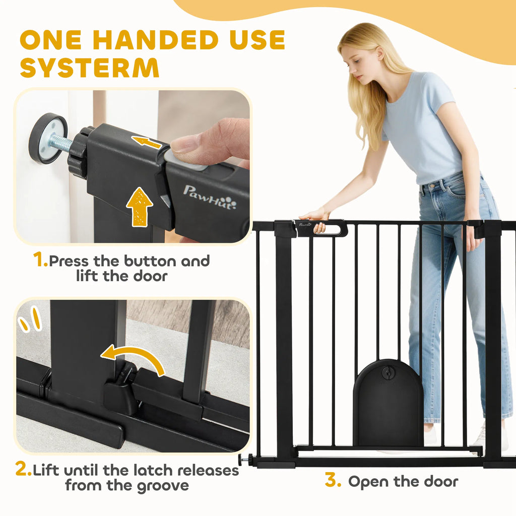30" 41" Extra Wide Pet Gate Barrier with Small Door 30"H Dog Gate with Safety
