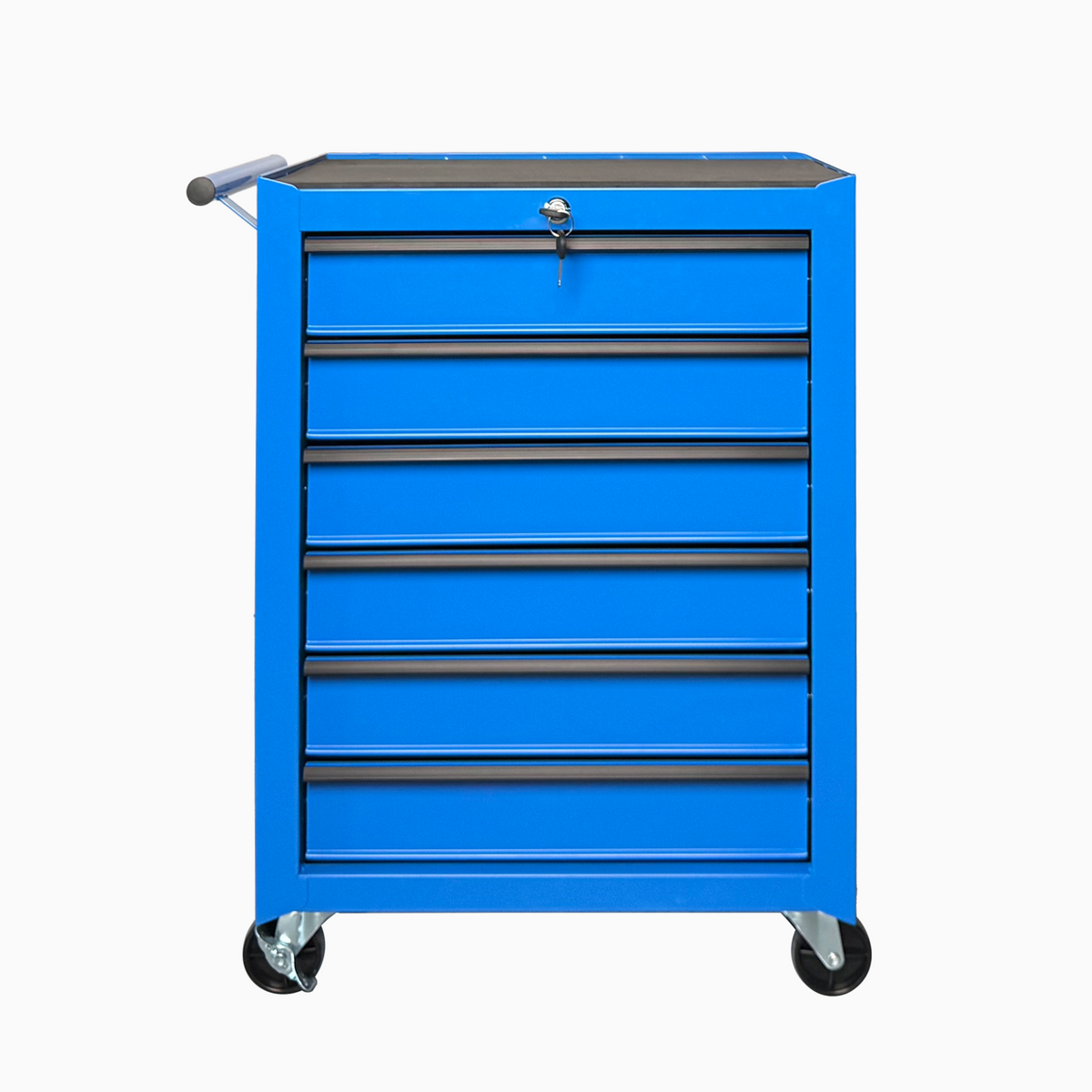 20-Inch Rolling Metal Tool Chest 6 Drawers Blue Steel Workshop Cabinet - Main Front View