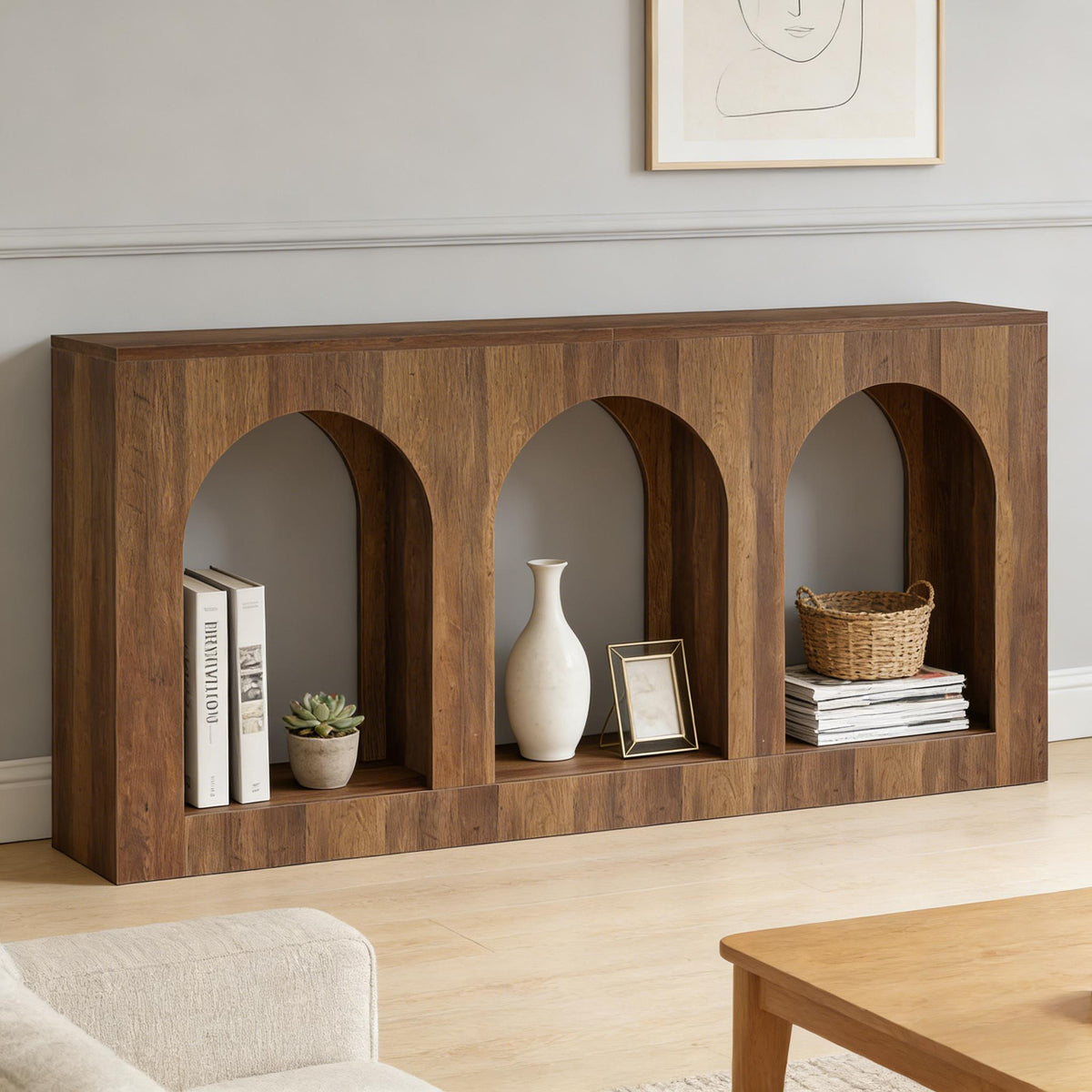 Classic Arched Entryway Console Table