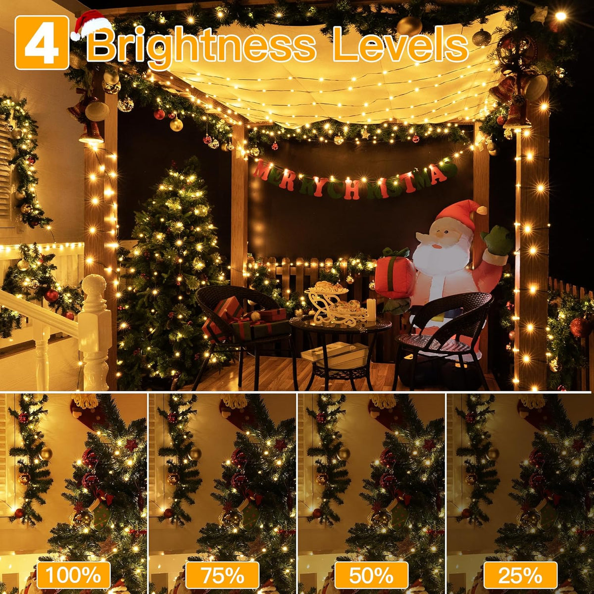Warm White String Lights LED Ice Bar Light 10m 400mm Curtain Light Modes With