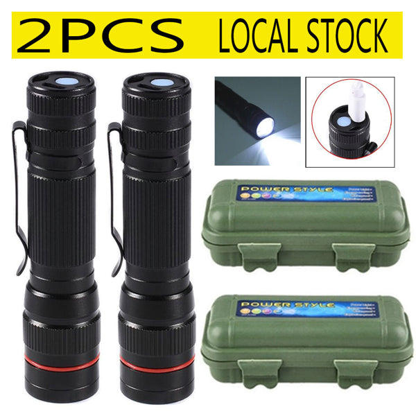 2 Pack USB Rechargeable LED Flashlight Adjustable Focus 3 Modes Outdoor Mini - Image 5
