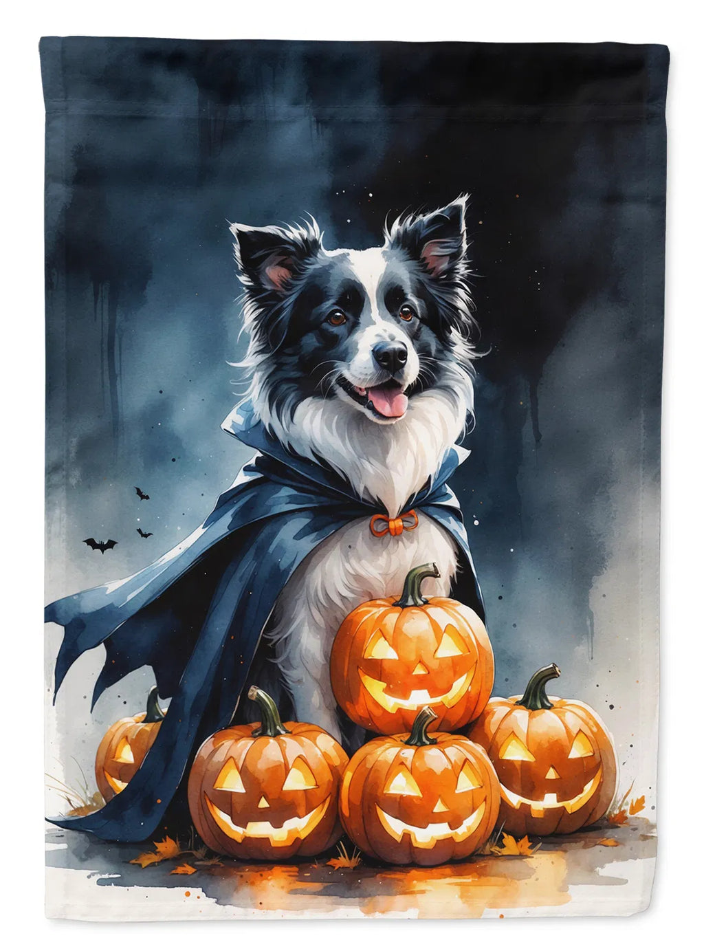 Border Collie Puppy Halloween House Flag Large Porch Sleeve Pole Decorative - Image 3