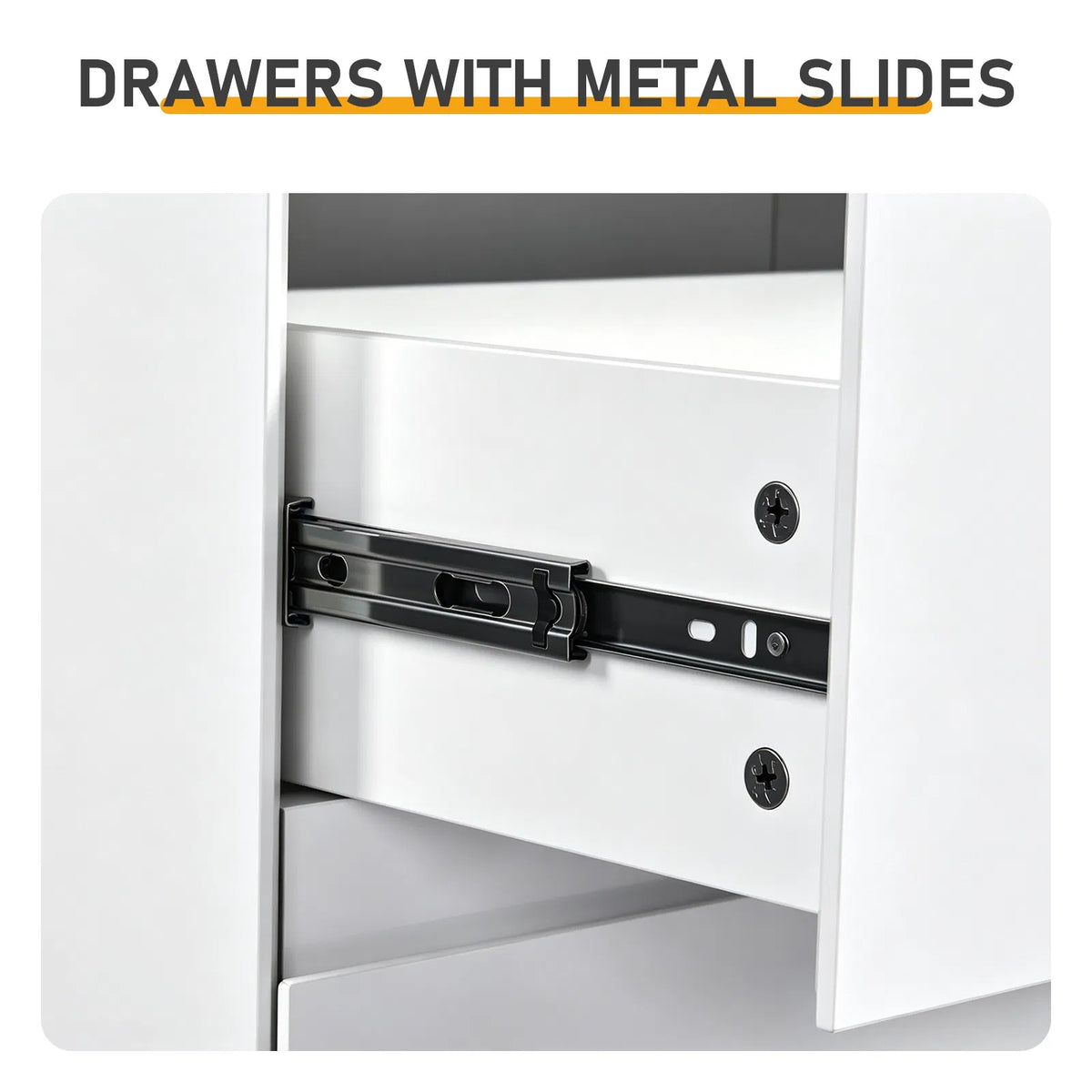 Handle Free 6 Drawer Storage Cabinet Chest of Drawers with USB Powered RGB LED - Image 5