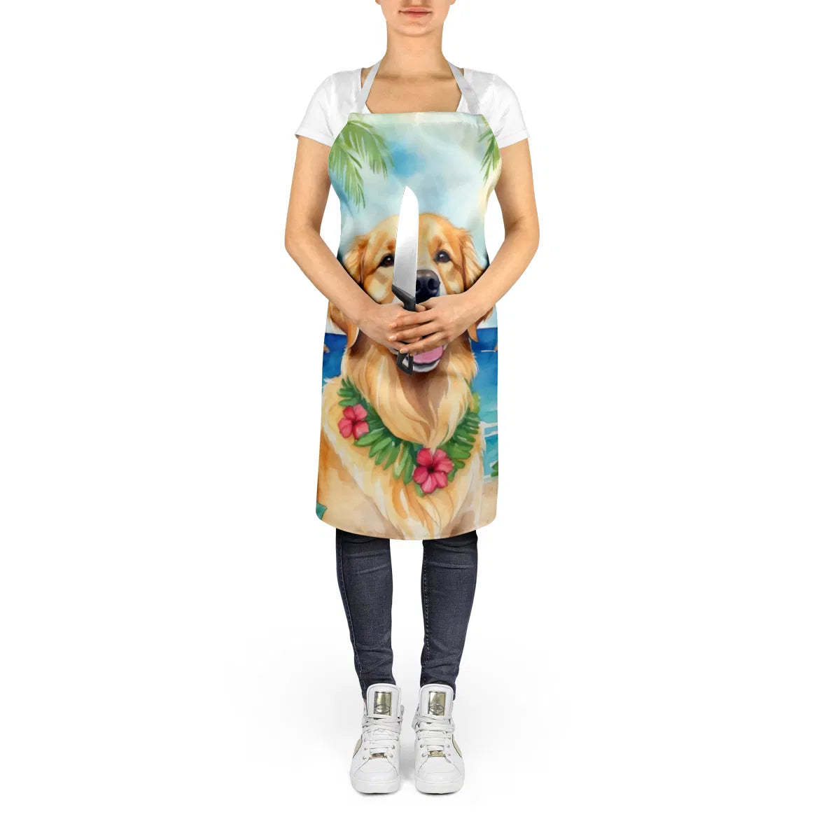 Golden Retriever Luau Apron Cooking Kitchen Server Baking Crafts Gardening for - Image 5