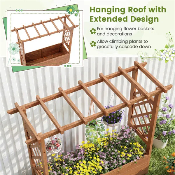 Natural Pine Wood Raised Garden Bed 100% Solid Pine Construction & Hanging - Image 4