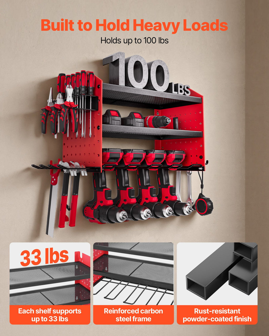 power tool organizer wall mount in use lifestyle