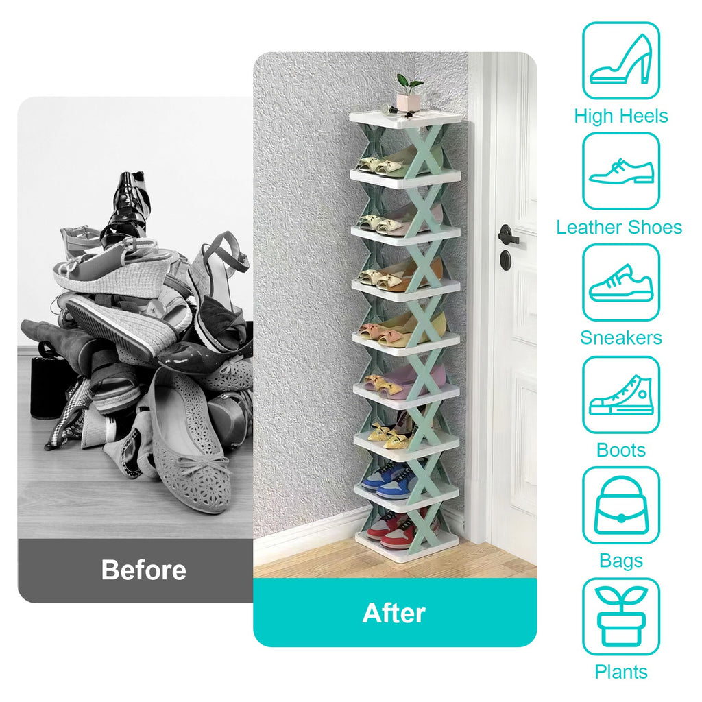 1pc 9tier narrow entryway shoe dimensions and features