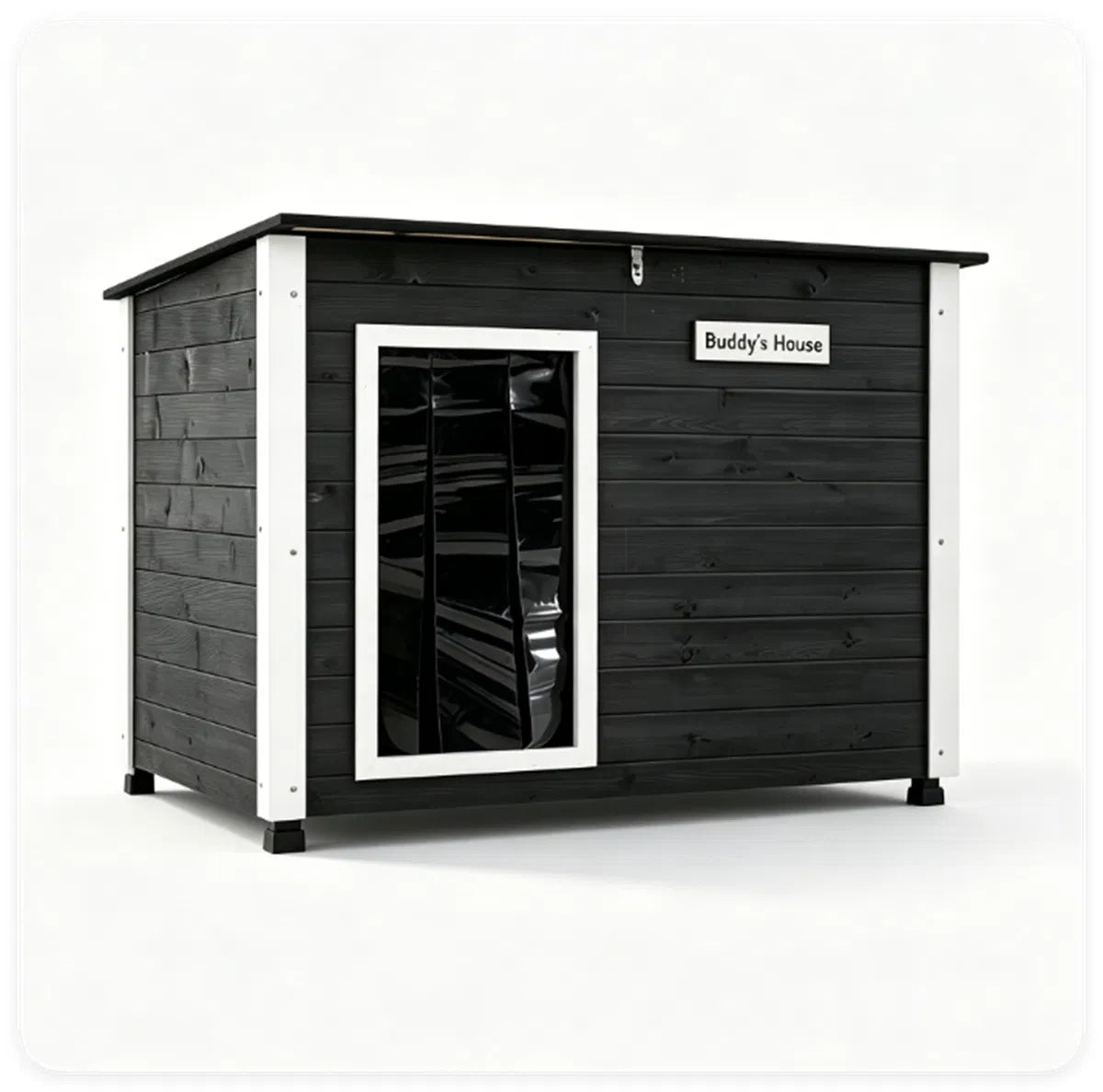 42.5" x 27" x 33.5" Outdoor Dog House with Sloped Asphalt Roof Elevated Floor - Image 5