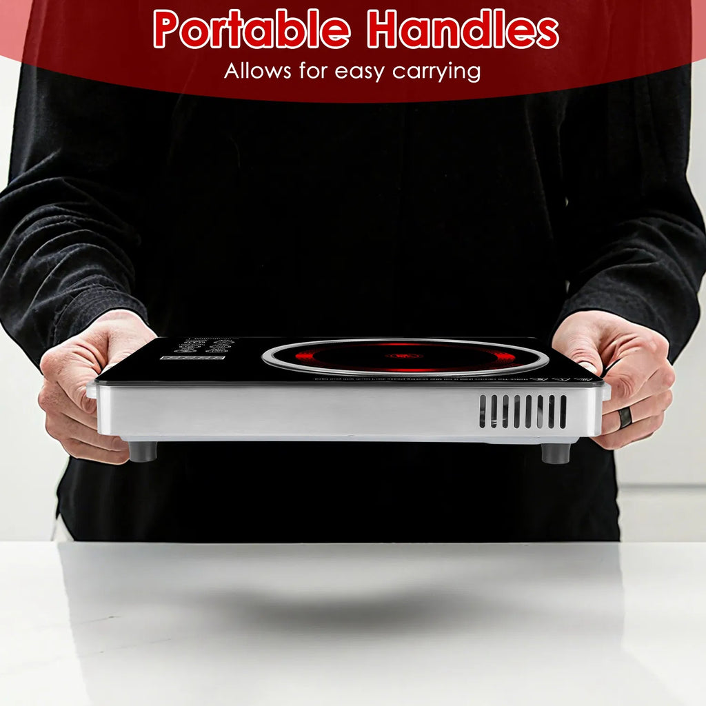 Portable Electric Single Burner Cooktop 3500W 110V Heat Resistant Glass