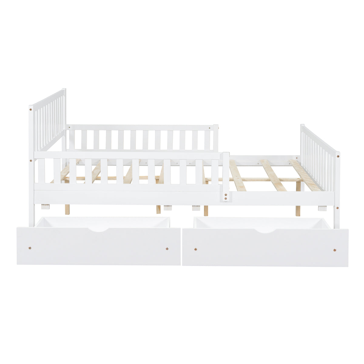 Full-Size Wood Platform Bed with Two Storage Drawers