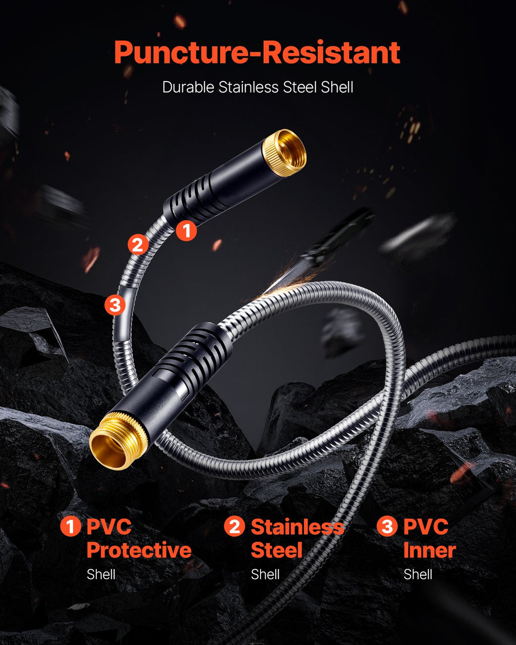 metal garden hose 25 ft in use lifestyle