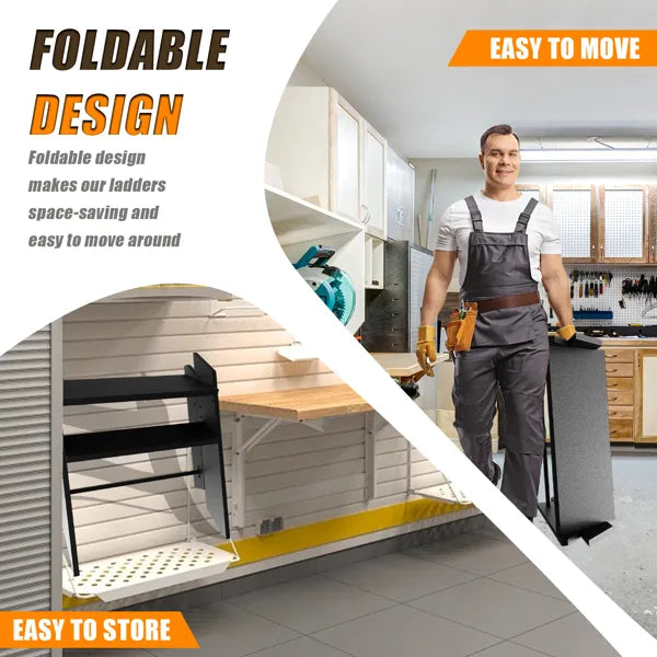 Step Stool Foldable Step Ladder 2 Step Folding RV Steps with Non Slip Feets - Image 5