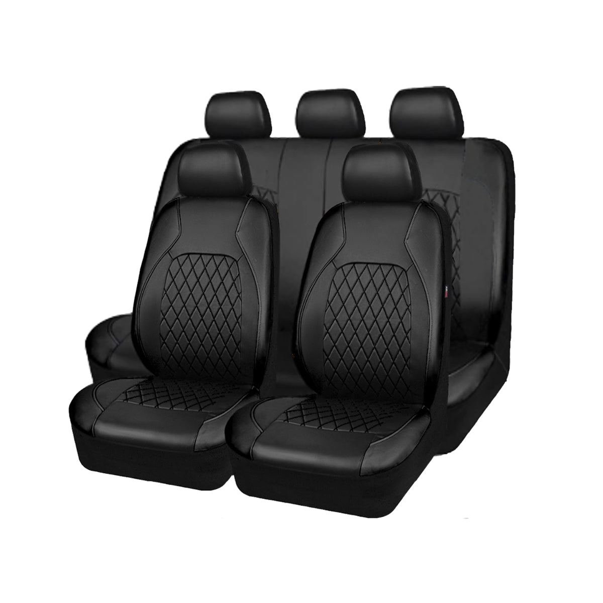 5 Seat Car Seat Cover Single Stitch Diamond Pattern Quilted And Embroidered - Image 4