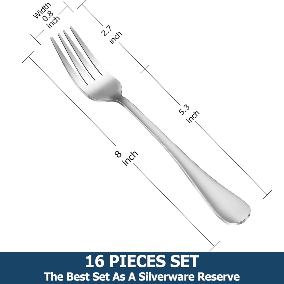 Dinner Forks Set Of 16 Top Food Grade Stainless Steel Silverware Forks - Image 4