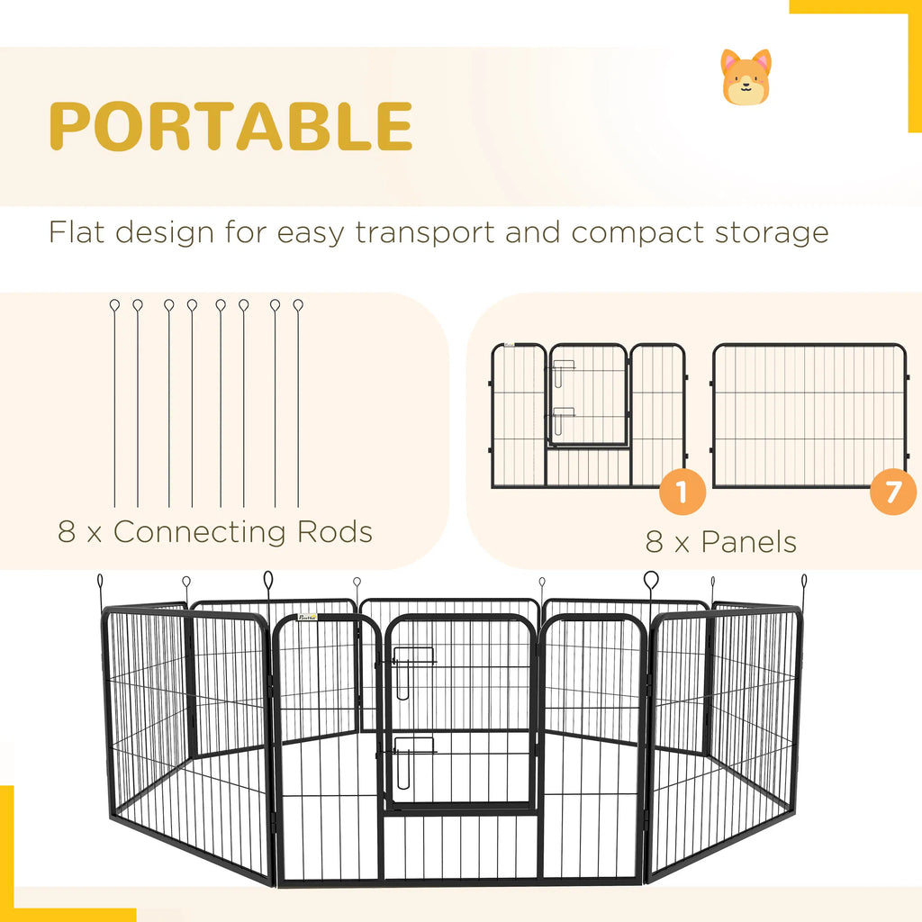 8 Panel Heavy Duty Dog Playpen 23.5" Height for Small Medium Dogs - Image 4