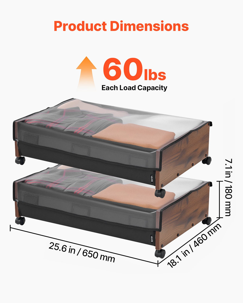 under bed storage with wheels in use lifestyle