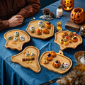 Ghost Shaped Bamboo Serving Tray 10 X 9 Inch Wooden Charcuterie Board Snack