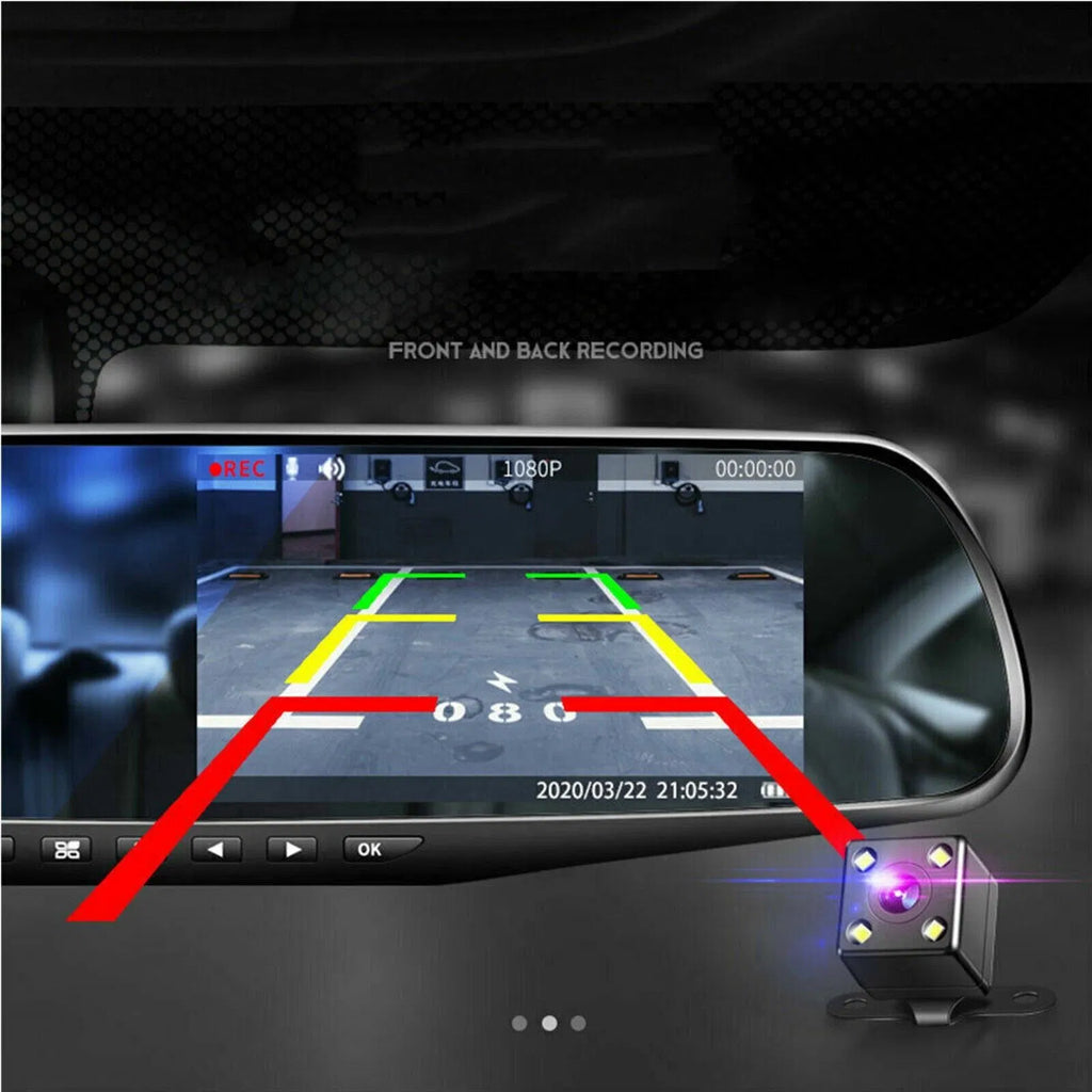 1080P HD Rearview Mirror Car DVR Dual Dash Cam Camera Front Rear Video Recorder - Image 4