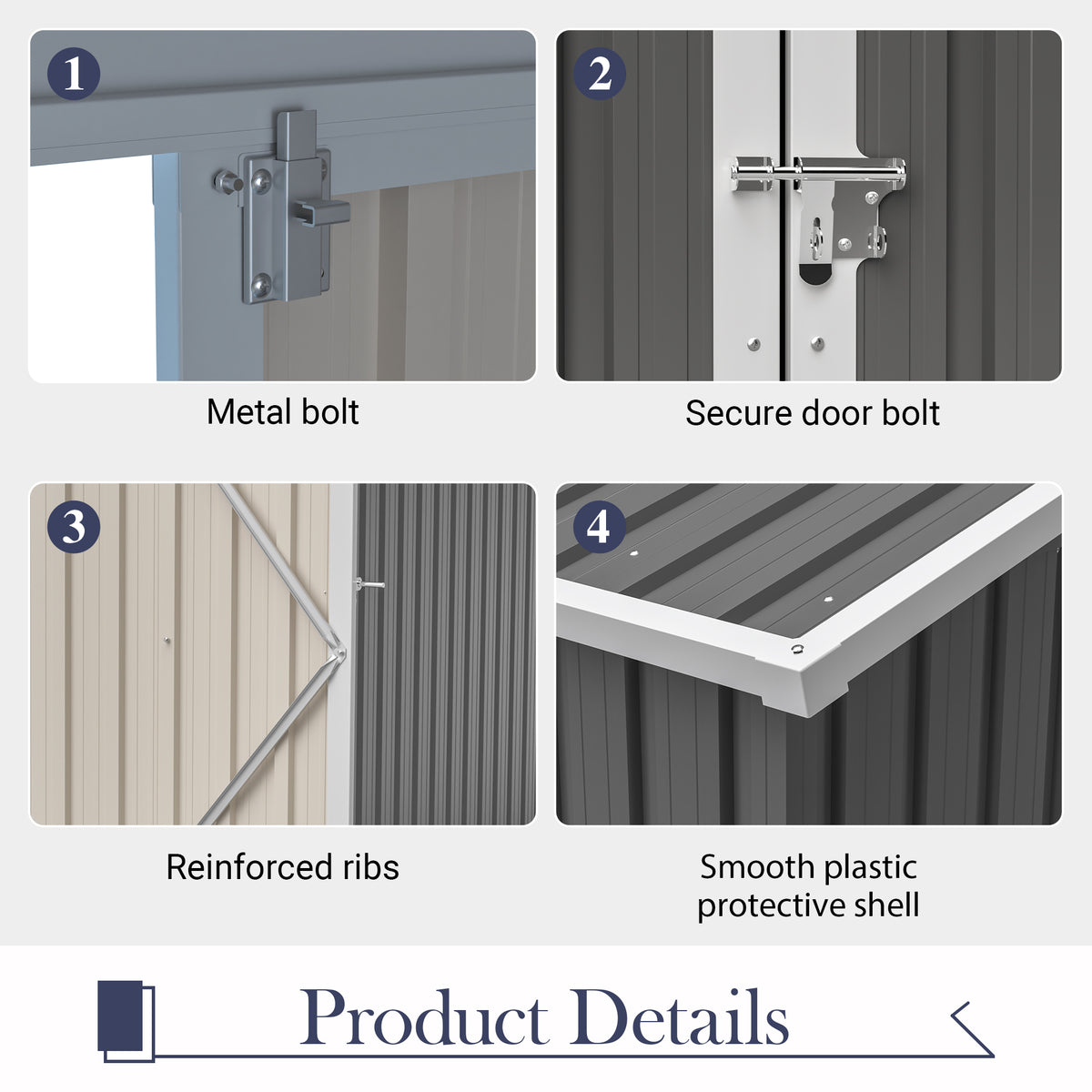 10 X4 Outdoor Metal Storage Shed For Garden Tools Lockable Door With Floor Frame - Image 2