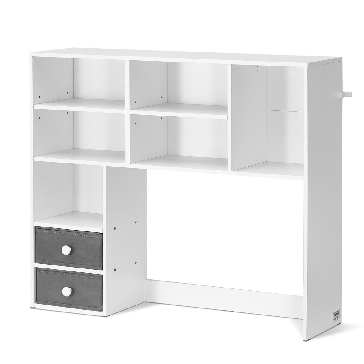 3-Tier Desktop Storage Organizer Bookshelf with Drawers - White - Main Front View