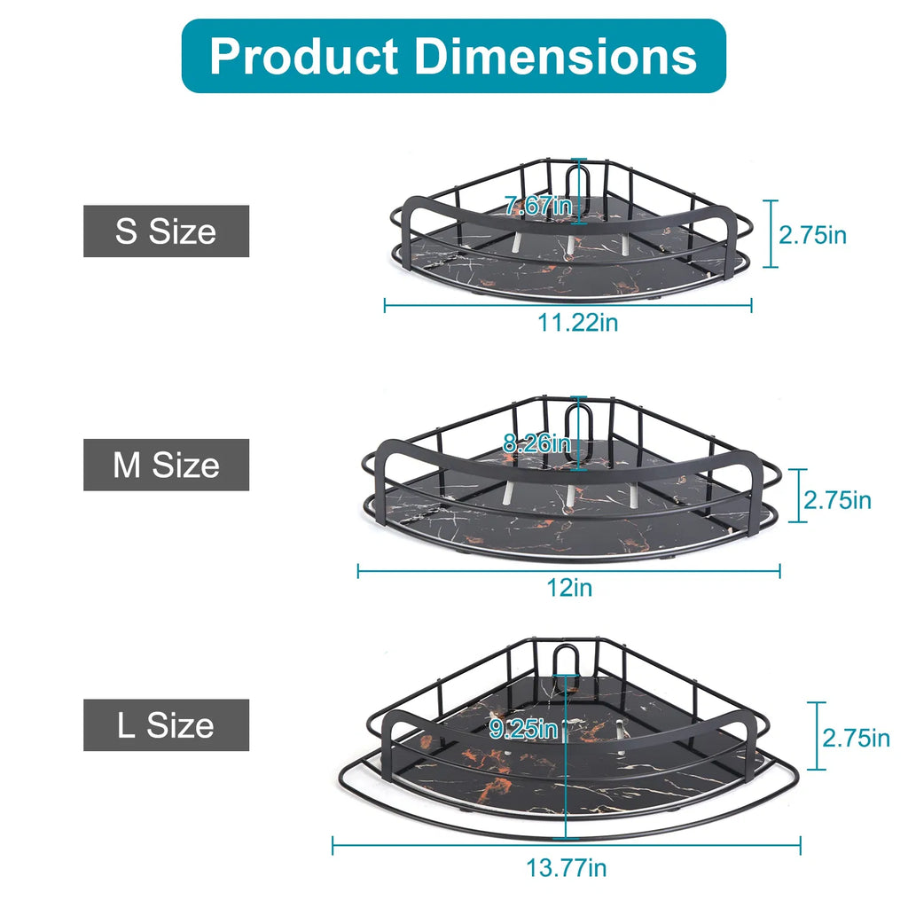 Corner Shower Caddy Tension Pole Quick Setup Rust Free Bathroom Shower - Image 4