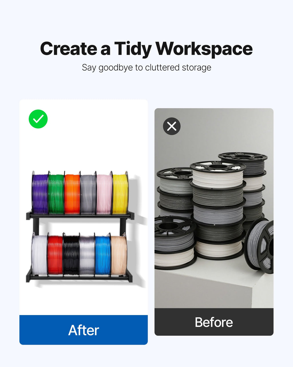 Wall Mount Printer Filament Storage Rack 2 Tier Wall Bracket Storage Shelf - Image 5
