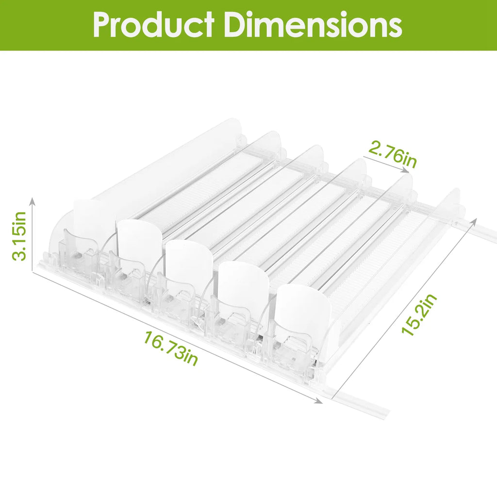 Drink Organizer for Fridge Spring Loaded Beverage Dispenser Width Adjustable - Image 3