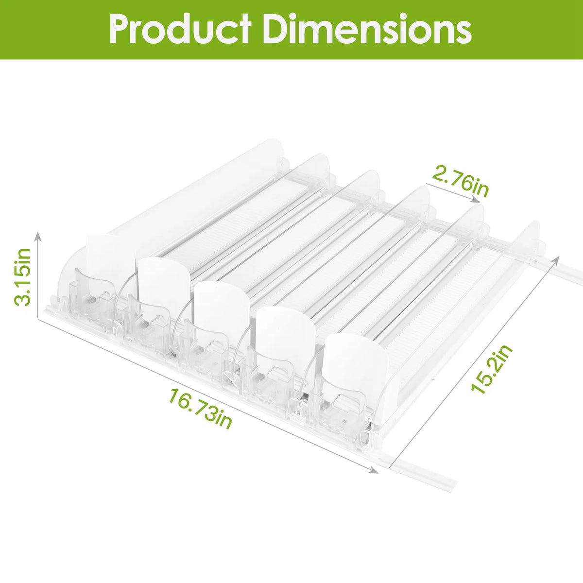 Drink Organizer for Fridge Spring Loaded Beverage Dispenser Width Adjustable - Image 3