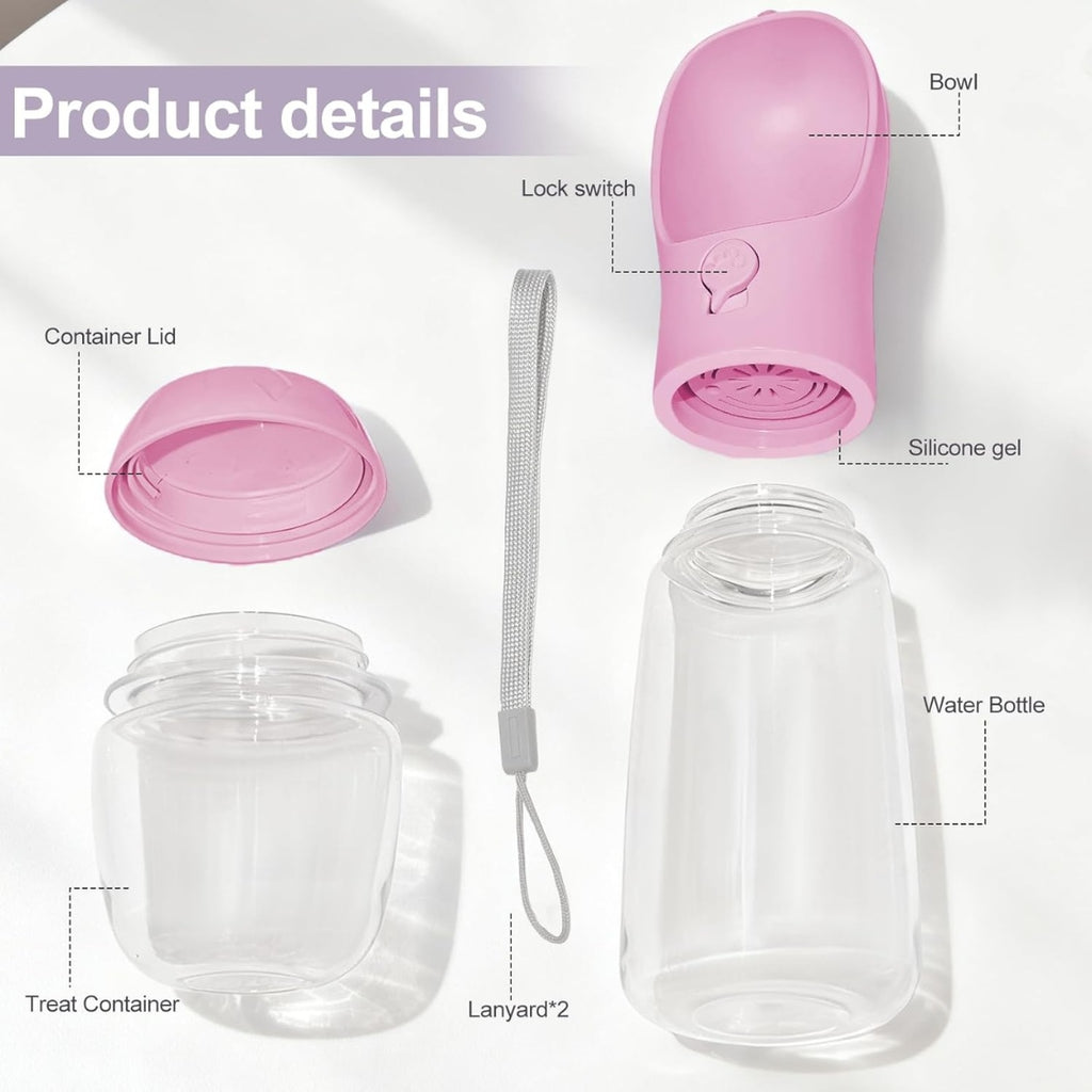 portable dog water bottle with detail and structure