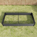 2PCS Black 8×4×1ft Metal Raised Rectangle Garden Planter Beds