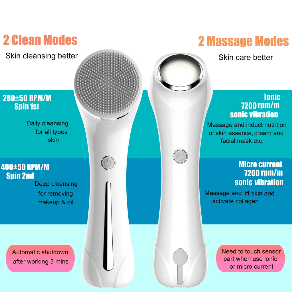 Facial Cleansing Brush Brush for Exfoliating IPX7 Waterproof 3 in 1 for - Image 4