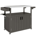 mobile outdoor BBQ prep cart with stainless steel counter product view 1