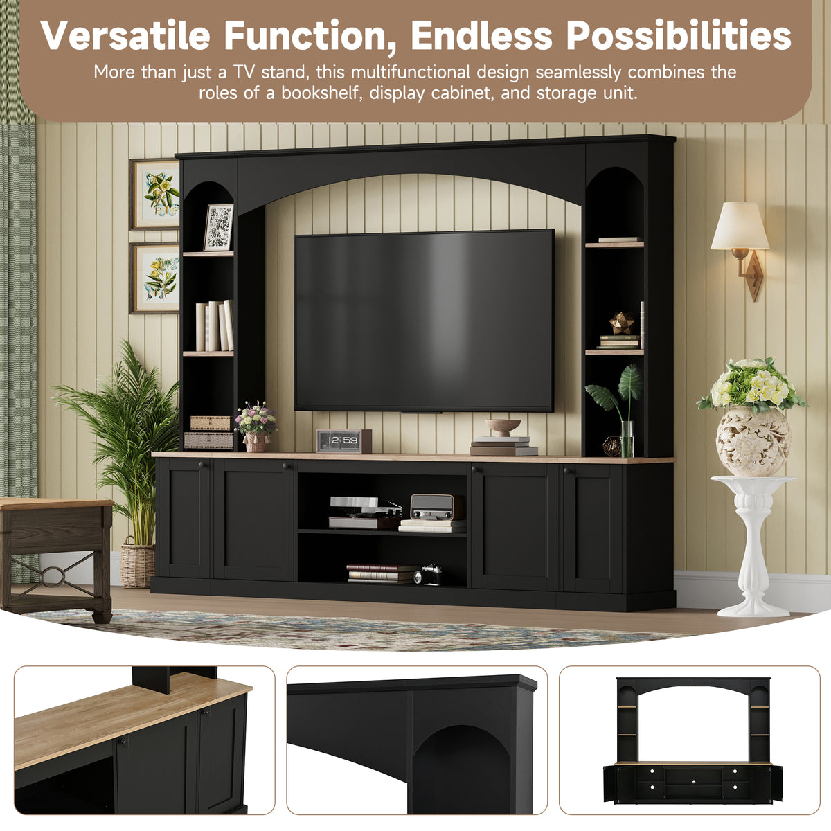 91-Inch Arched Entertainment Center