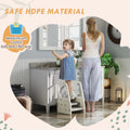 Adjustable Height Toddler Step Stool with Handle & Foot Pads Grey