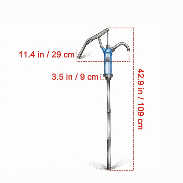 Lever Action Barrel Pump 9.5 Oz Stroke Hand Operated Drum Pump For 5 55 Gallon Drums - Image 4