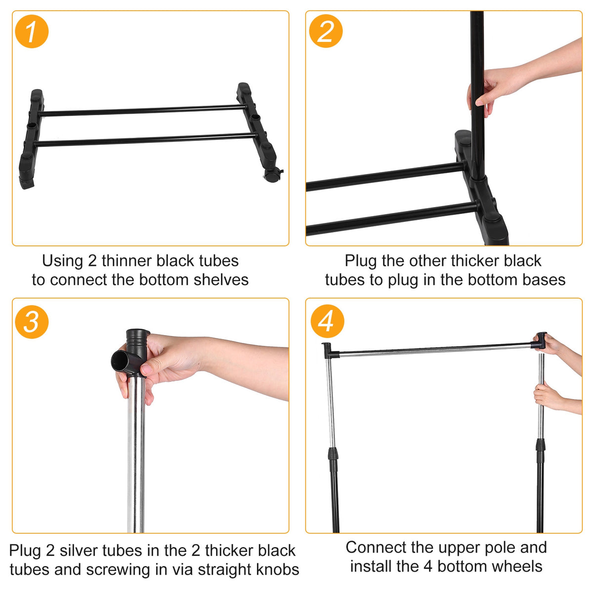 15kg 33lbs Garment Racks 3.12ft To 4.80ft Height Adjustable Clothes Stand - Image 4
