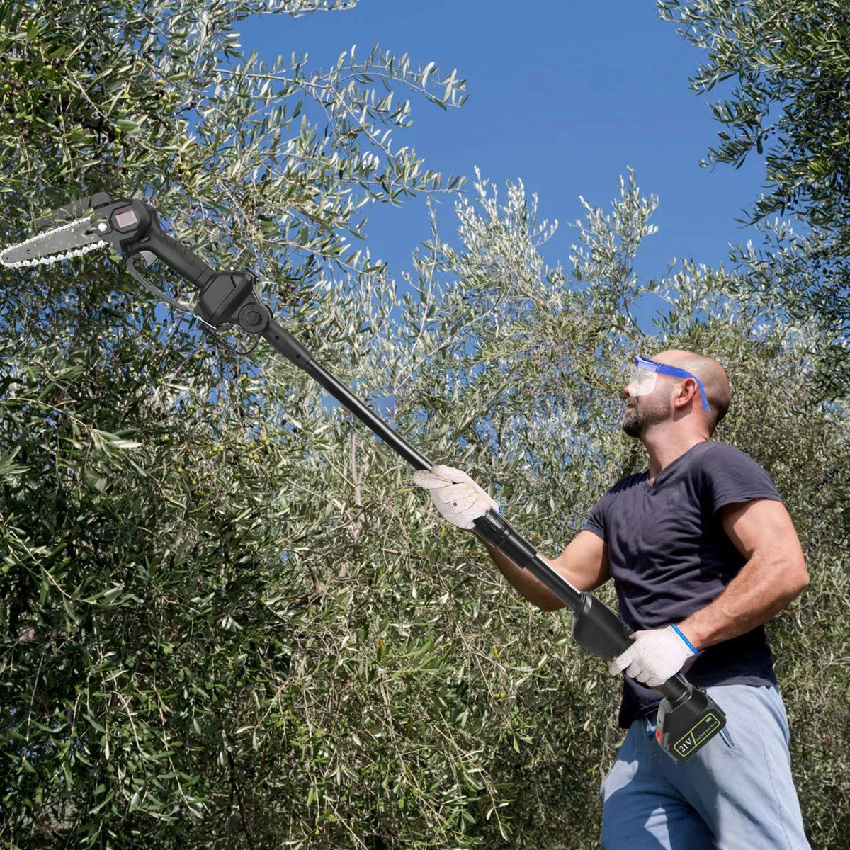 2 in 1 Electric Pole Saws for Tree Trimming 6 Inch Mini Chainsaw Cordless with - Image 2