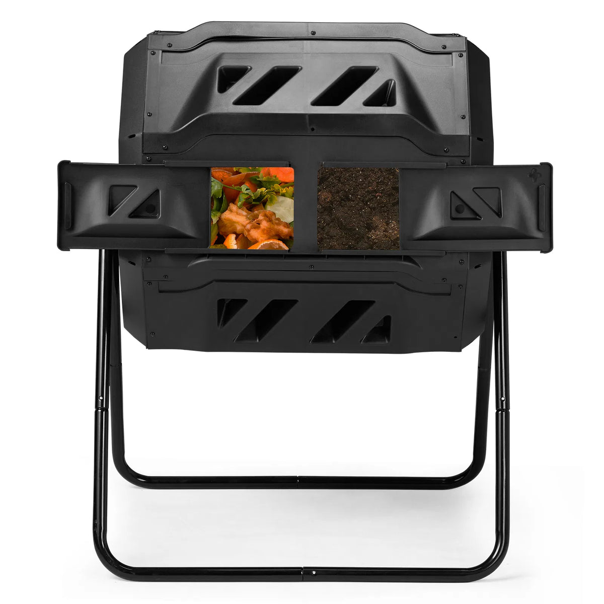 Outdoor Compost Tumbler Dual Chamber Outdoor Tumbling Composter Dual Rotating