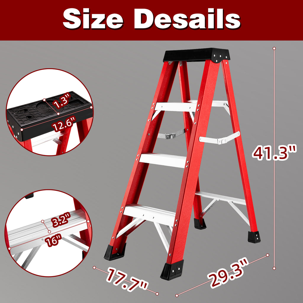 Fiberglass Insulating Ladder Folding Step Ladder For Safe Electrical Work - Image 3