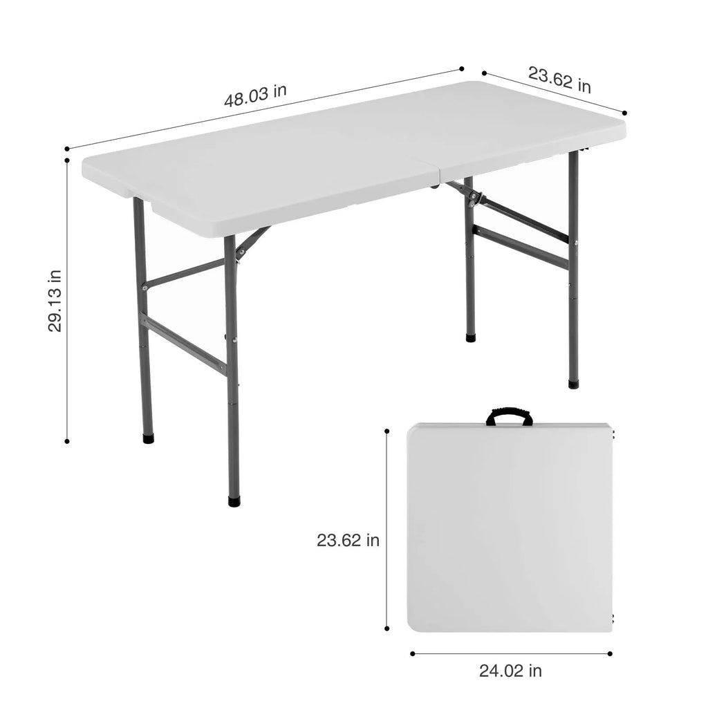Folding Table Outdoor Indoor Heavy Duty Portable Table with Carrying Handle for - Image 2