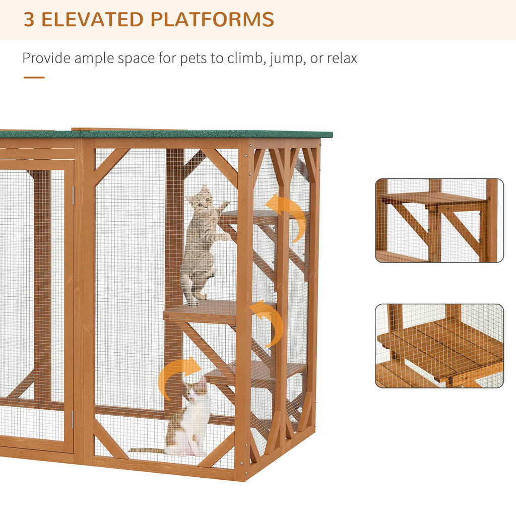 Cat Cage Indoor Catio Outdoor Cat Enclosure Pet House Small Animal Hutch for - Image 3
