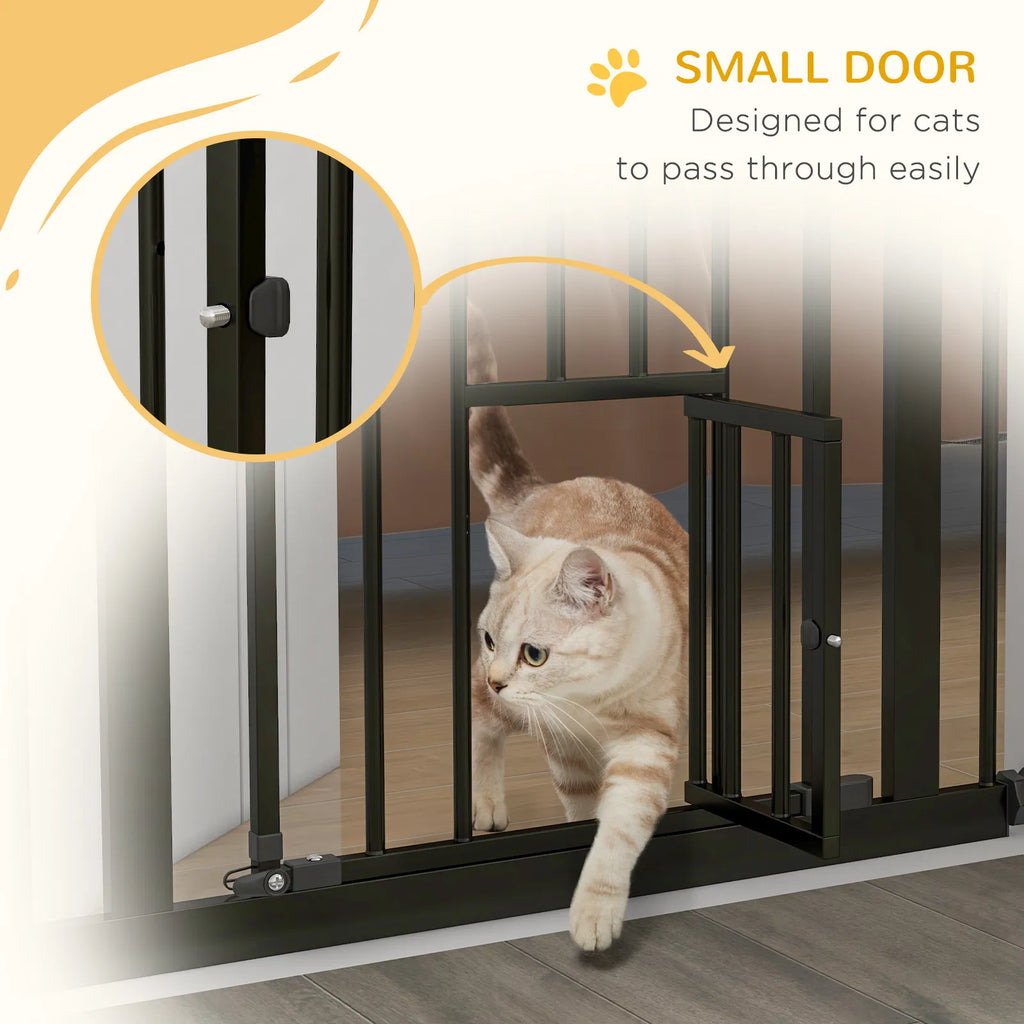 36" Easy Open Indoor Dog Gates for Doorways House Stair Black - Image 5