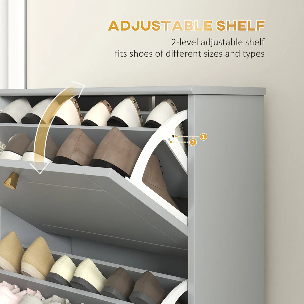 Narrow Shoe Storage with 3 Flip Drawers and Adjustable Shelves Shoe Cabinet - Image 5