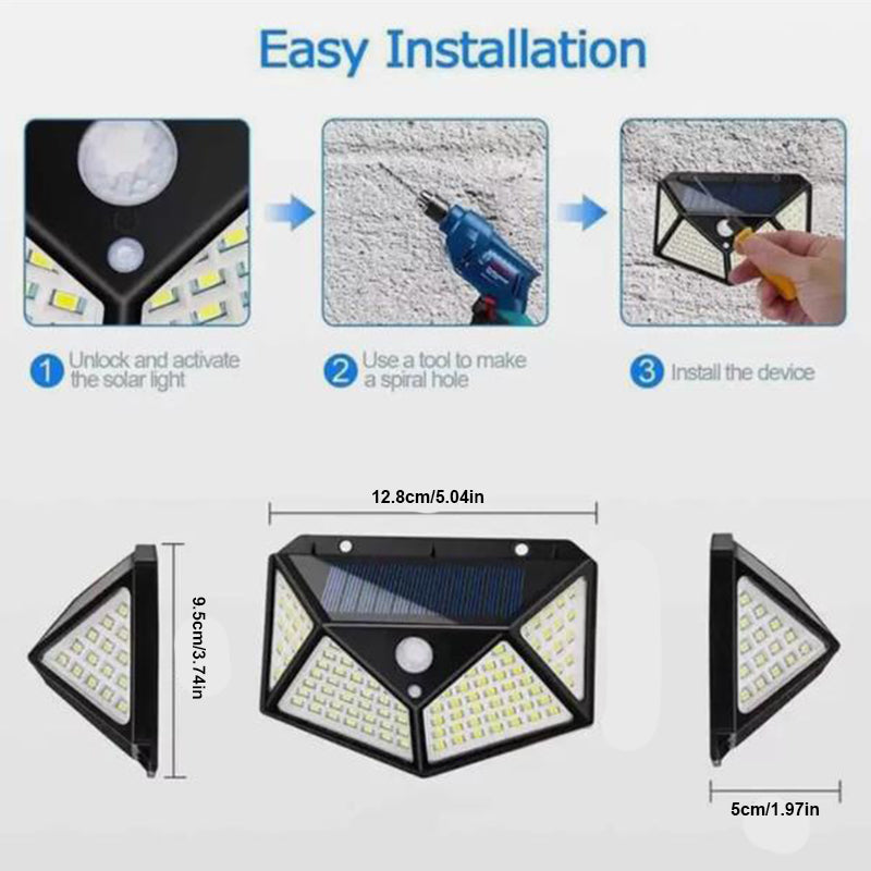 Aolyty Solar Lights Outdoor Motion Sensor Wall Light 3 Lighting Modes IP65 - Image 5