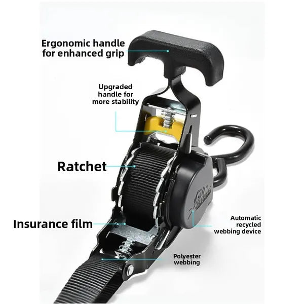 2Pcs Robust Cargo Strap Featuring Automatic Retraction Requiring No Assembly - Image 3