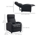 Fabric Recliner Chair Manual Home Theater Seating Single Reclining Sofa Chair