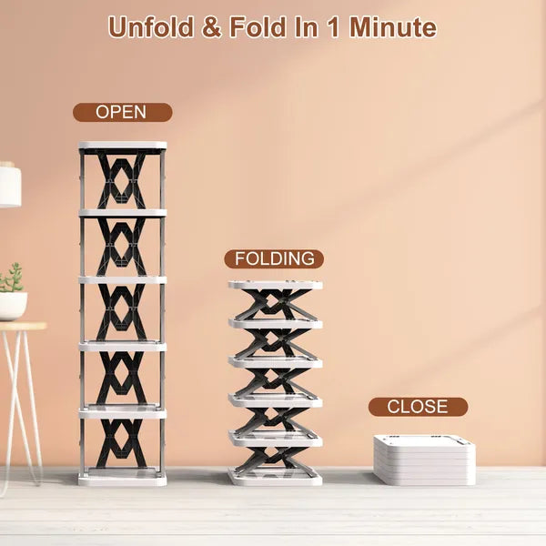 tier foldable shoe rack vertical detail and structure