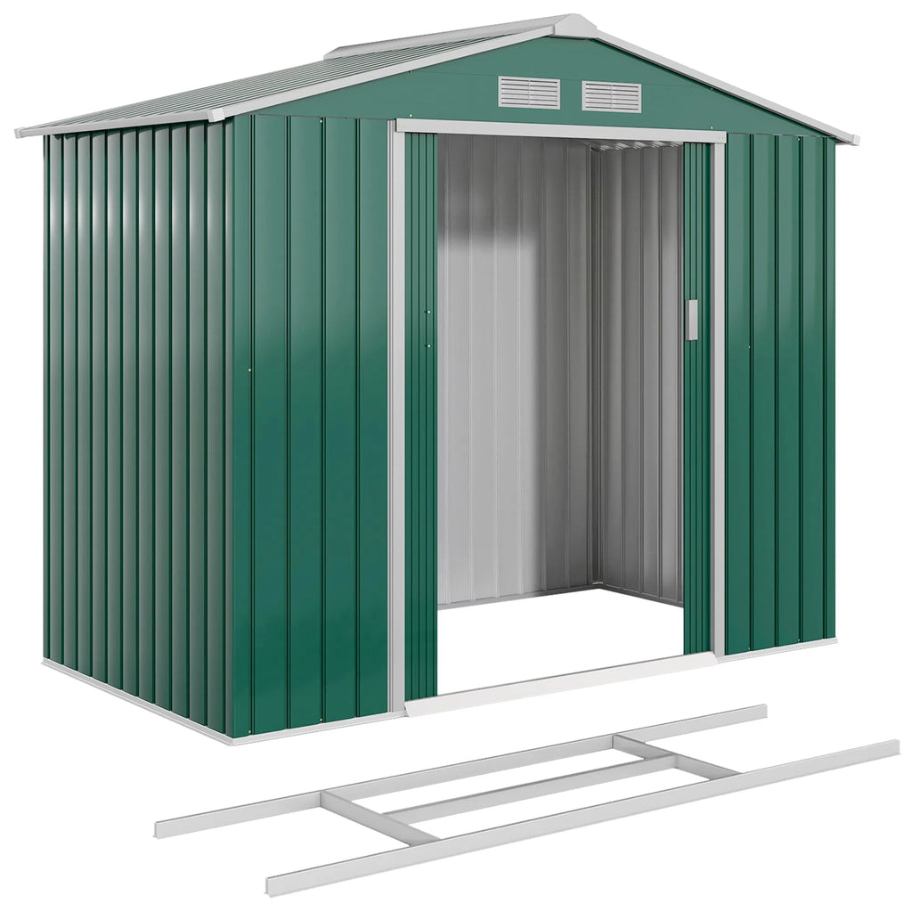 7' x 4' x 6' Garden Storage Shed Outdoor Patio Metal Tool Storage House w/ - Image 2