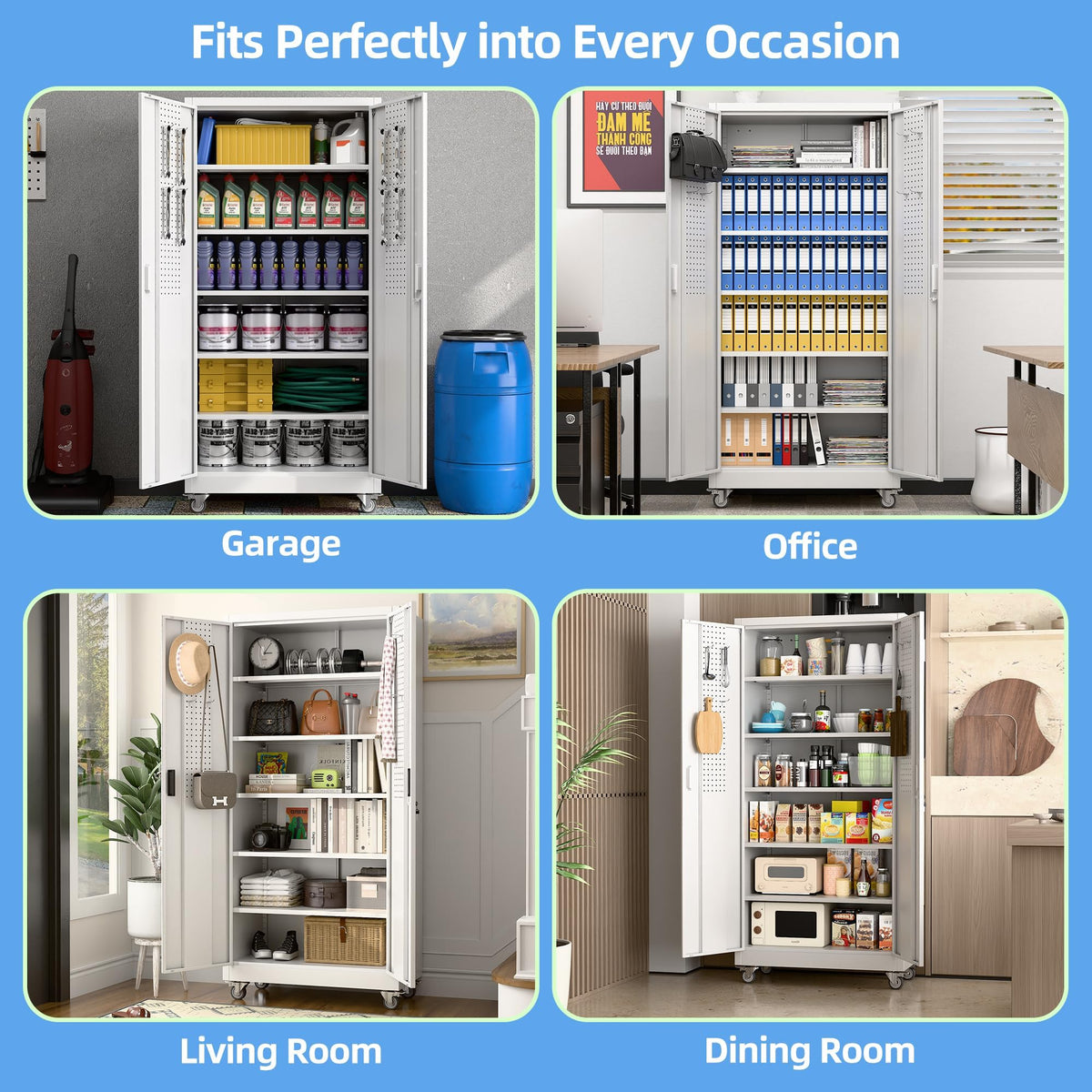 SUXXAN Wide & Deep 71inch X 34inch X 18inch Metal Garage Storage Cabinet - Image 3